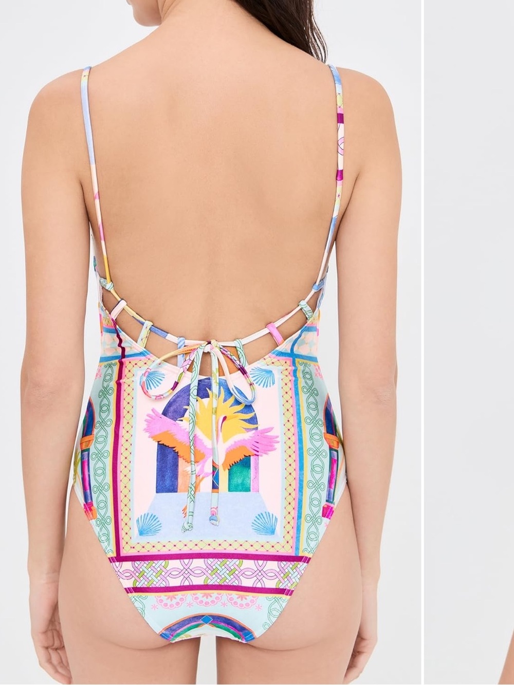 Minkpink Colorful Tropical Print One-Piece Swimsuit, size 8